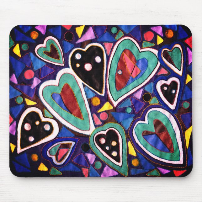 Mousepad Uma coleção de corações (Frente)