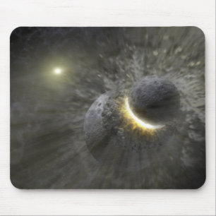 Mousepad Uma colisão entre objetos maciços no espaço