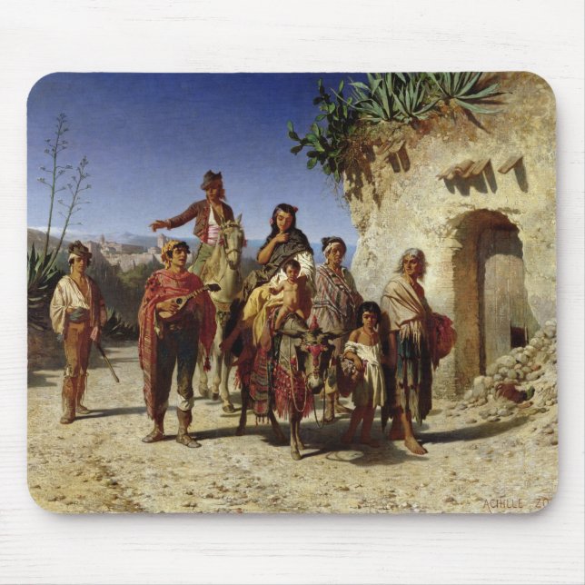 Mousepad Uma família aciganada na estrada, c.1861 (Frente)