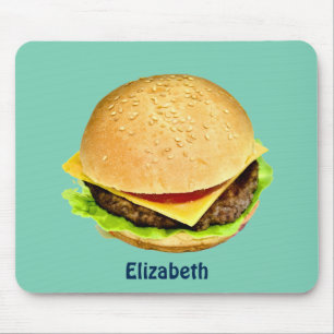 Mousepad Uma foto suculenta grande do cheeseburger