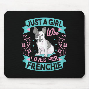 Mousepad Uma Garota Que Ama Seu Cachorro Francês