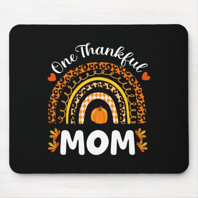 Mousepad Uma Mãe Agradável Ação de Graças Rainbow Fall Leop (Frente)
