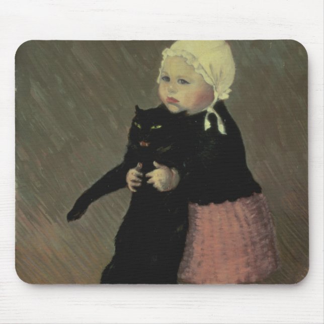 Mousepad Uma menina pequena com um gato, 1889 (Frente)