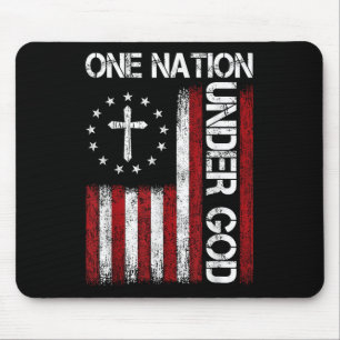 Mousepad Uma Nação Sob a Bandeira de Deus 4 de Julho Patrió