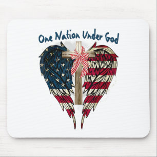 Mousepad Uma Nação Sob Deus Bandeira 4 De Julho Patriótico 