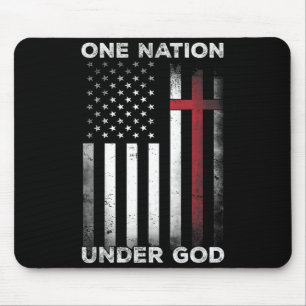 Mousepad Uma Nação Sob Deus Bandeira 4 de Julho Patriótico