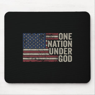 Mousepad Uma Nação Sob Deus - Cristão Usa Vintage Ameri
