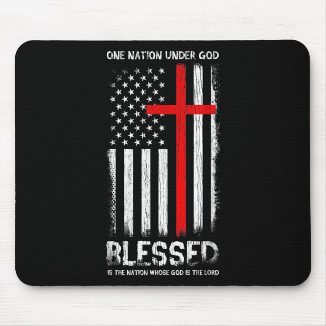 Mousepad Uma nação sob Deus EUA Patriot Veteran (Frente)