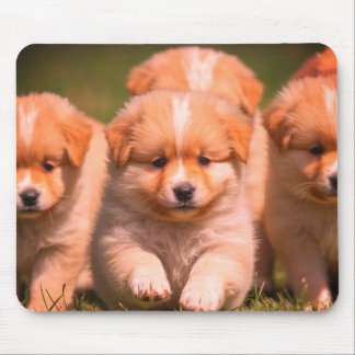 Mousepad Uma Ninhada De Cachorrinhos Fofos no Laptop Deskto