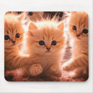 Mousepad Uma Ninhada De Gatinhos Fofos no Laptop Desktop Ta