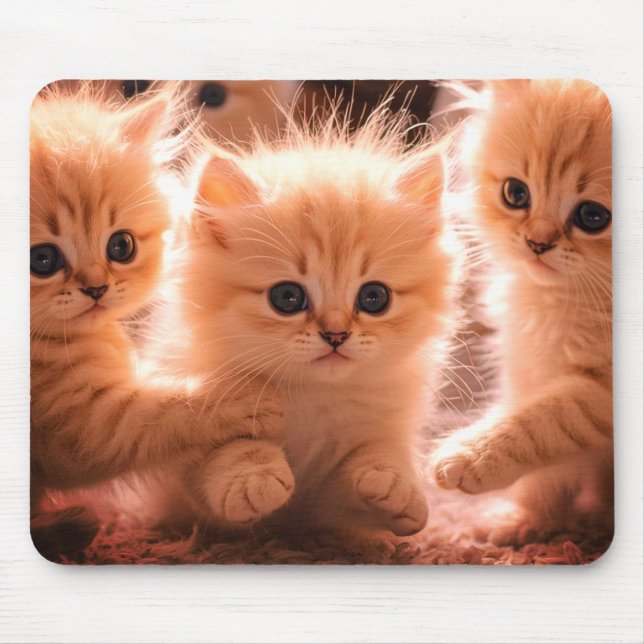 Mousepad Uma Ninhada De Gatinhos Fofos no Laptop Desktop Ta (Frente)