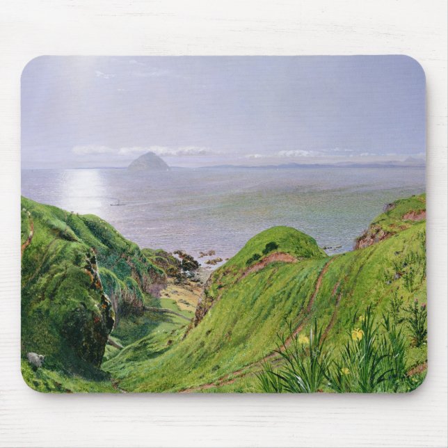 Mousepad Uma opinião Ailsa Craig e a ilha de Arran, 1860 (Frente)