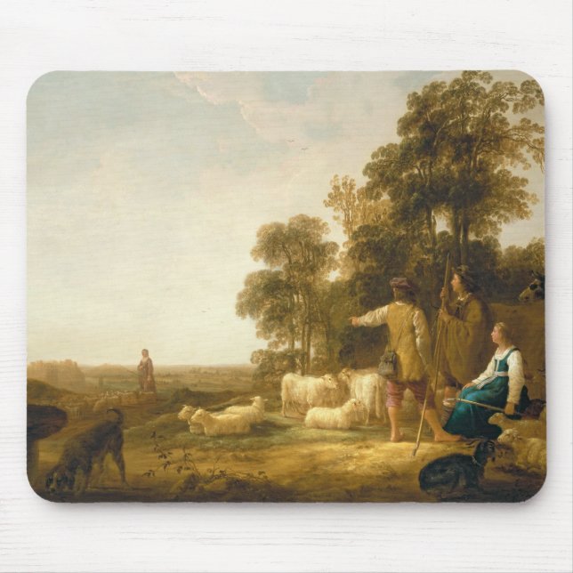 Mousepad Uma paisagem com pastores e Shepherdesses (Frente)