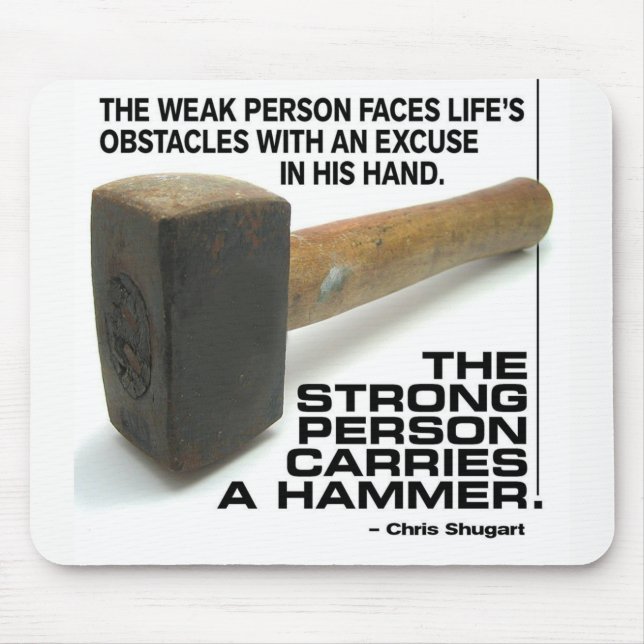 Mousepad Uma Pessoa Forte Carregar Um Martelo - Workout Gym (Frente)