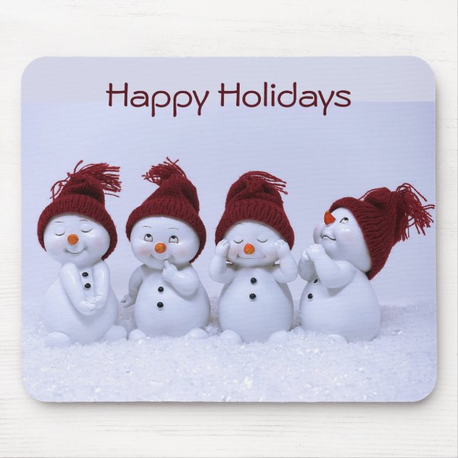 Mousepad Uma quarteto de bonecos de neve (Frente)
