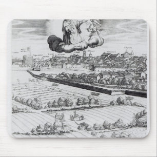 Mousepad Uma seção de um mapa de Milão, 1640