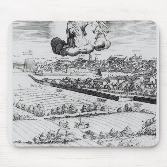 Mousepad Uma seção de um mapa de Milão, 1640 (Frente)