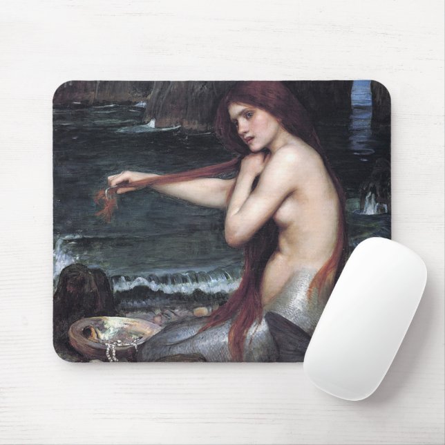 Mousepad Uma Sereia John William Waterhouse Mythological (Com mouse)