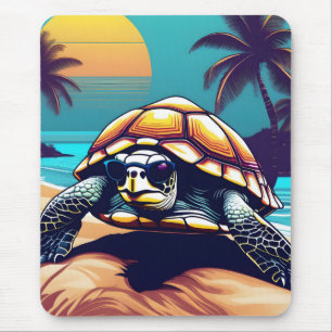 Mousepad Uma Tartaruga Vestindo óculos de sol