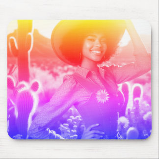 Mousepad Uma vaqueira colorida e brilhante em seu estilo oc