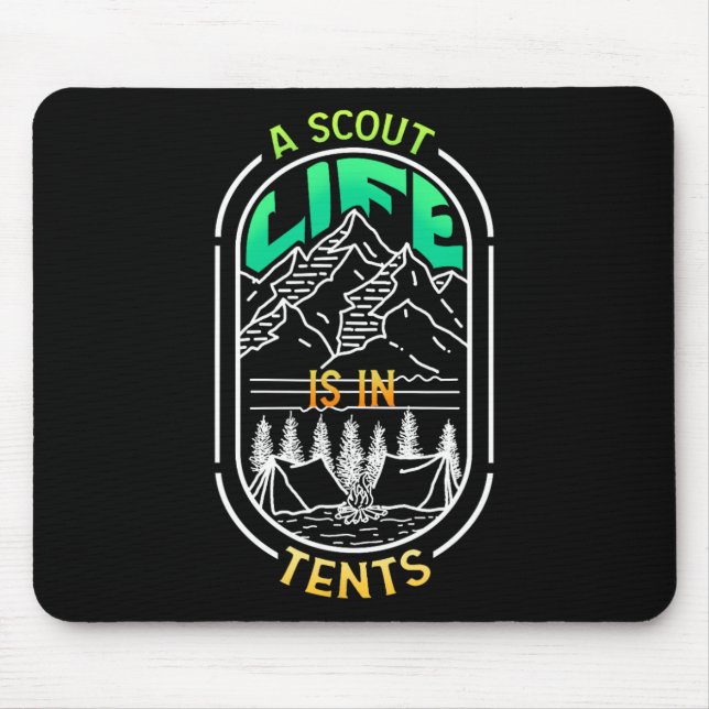 Mousepad Uma Vida de Escoteiro é em Tendas - Acampamento Tr (Frente)