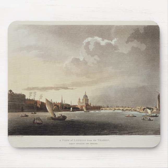 Mousepad Uma vista de Londres da Tamisa, 1809 (Frente)