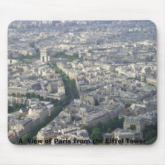 Mousepad Uma vista de Paris da torre Eiffel (Frente)