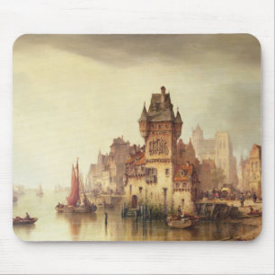 Mousepad Uma vista no rio, Dordrecht, 1879 (óleo no canva