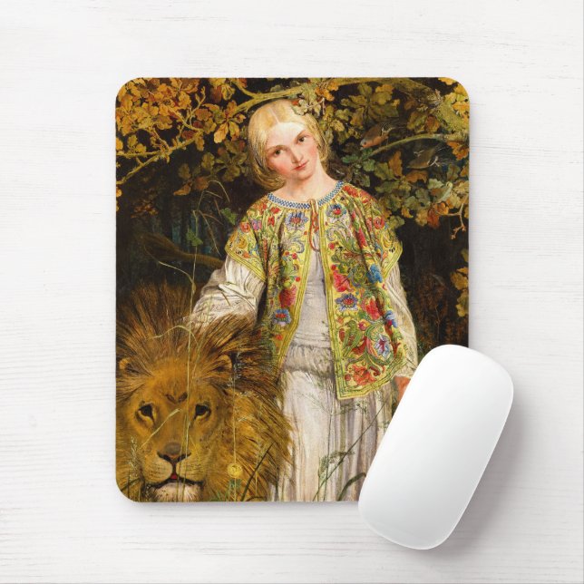 Mousepad Una e o Leão, 1860 por William Bell Scott (Com mouse)