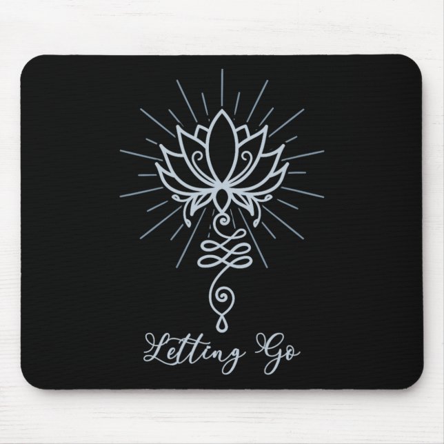Mousepad Unalome Symbol Lotus Flower Letting Go  (Frente)