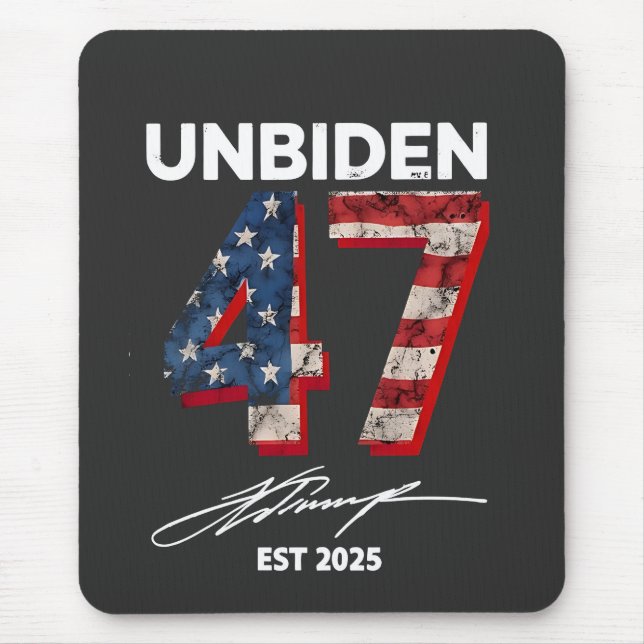 Mousepad Unbiden 47 Trump Est. 2025 4 De Julho (Frente)