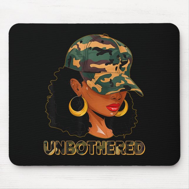 Mousepad Unbothered Black Woman Melanin African Black Histo (Frente)