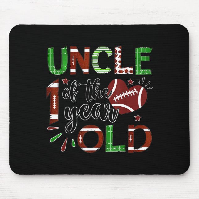 Mousepad Uncle Of The 1 Year Old Football 1st Birthday Boy  (Frente)