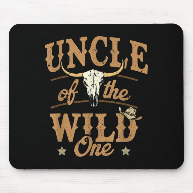 Mousepad Uncle Of The Wild One Cowboy Western Rodeo Party M (Frente)