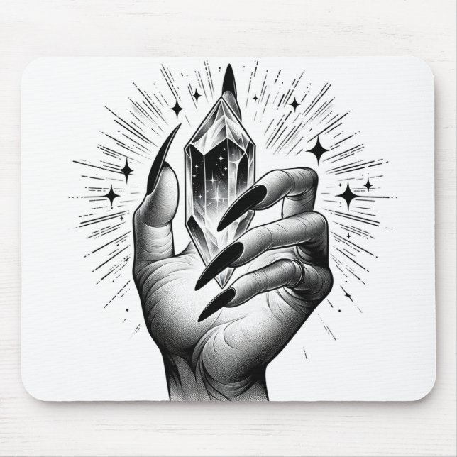 Mousepad Unhas Pretas Longas & Magia de Energia de Cristal  (Frente)