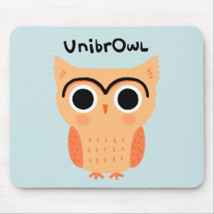 Mousepad UnibrOwl Unibrow Owl Coruja-de-sobrancelhas-grac