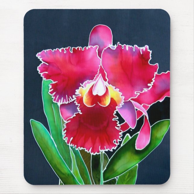 Mousepad Única orquídea cor-de-rosa (Frente)