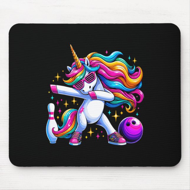 Mousepad Unicorn Dabbing Boliche Squad Birthday (Frente)