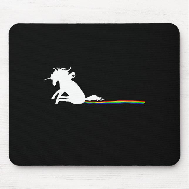 Mousepad Unicorn Dragging Rainbows Funny Adult S  (Frente)