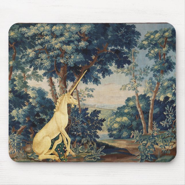 MOUSEPAD UNICORN EM PAISAGEM DE TERRA, ÁRVORES, GREENERAÇÃO (Frente)