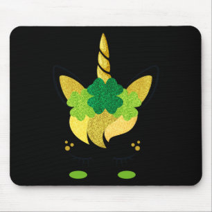 Mousepad Unicorn Face Dia de São Patrício Irlandesas Rapari