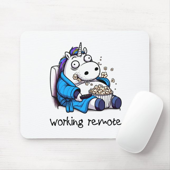 Mousepad Unicorn trabalhando remoto (Com mouse)