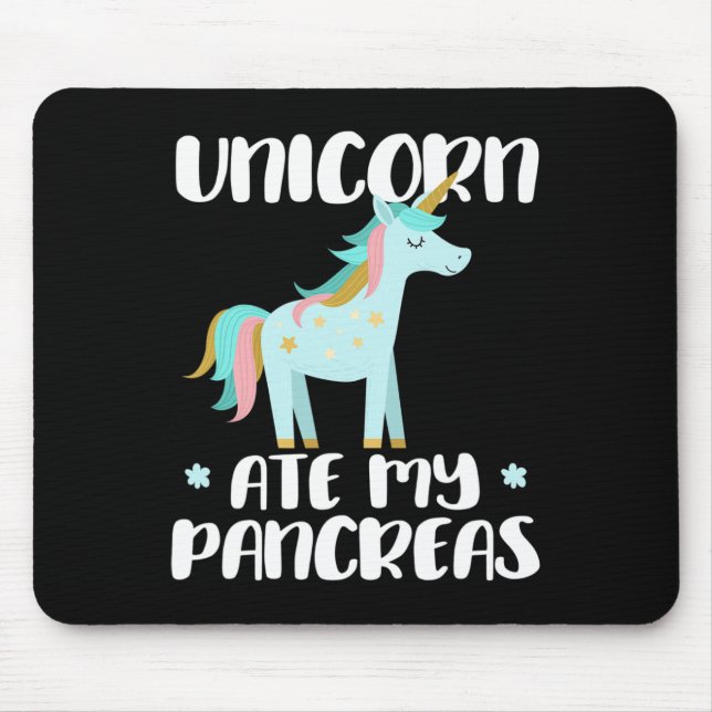 Mousepad Unicórnio Ate My Pancreas - Unicórnio Cinto Diabét (Frente)