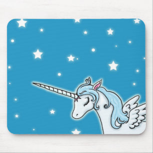 Mousepad Unicórnio azul e branco de Pegasus