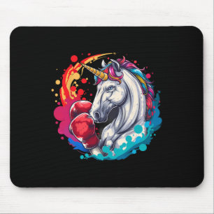 Mousepad Unicórnio Boxeador Com Luvas de Boxe Kickboxing En