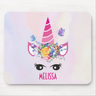 Mousepad Unicórnio cor-de-rosa mágico personalizado