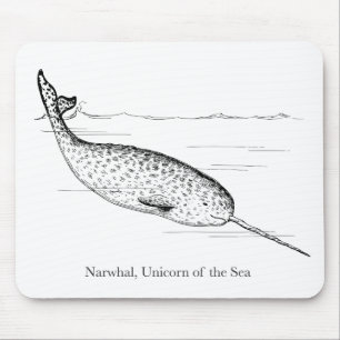 Mousepad Unicórnio da baleia de Narwhal do mar