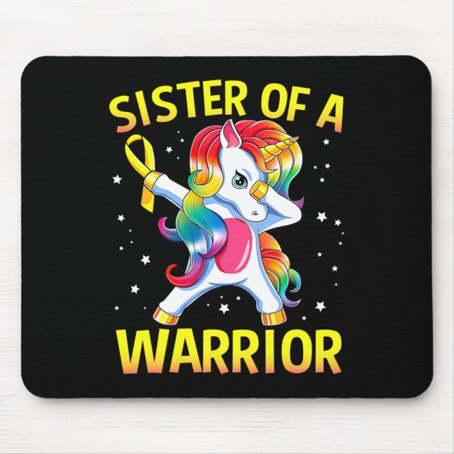 Mousepad Unicórnio Dançando Conscientização do Câncer Infan (Frente)
