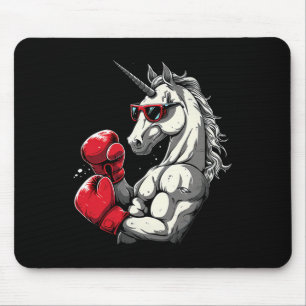 Mousepad Unicórnio de Boxe Com Luvas de Boxe Kickboxing Fof