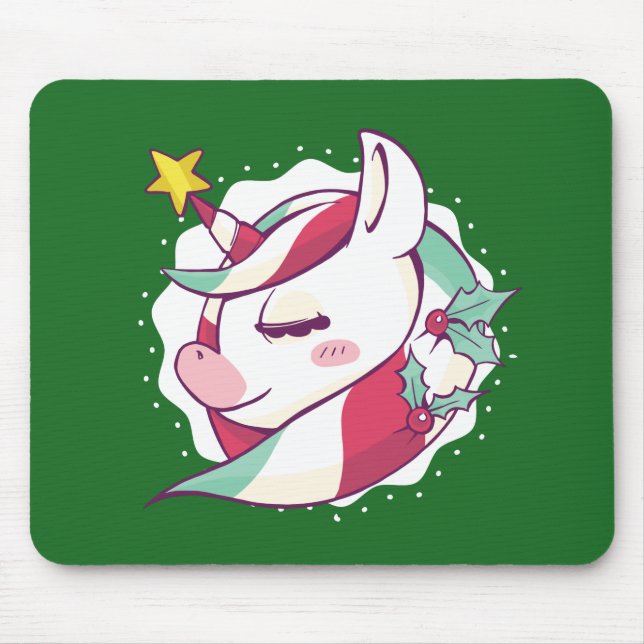 Mousepad Unicórnio de Natal (Frente)